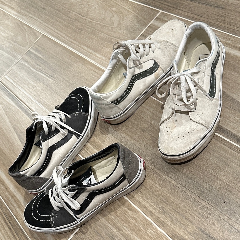 Vans Classic Black and Cream Sneakers